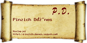 Pinzich Dénes névjegykártya